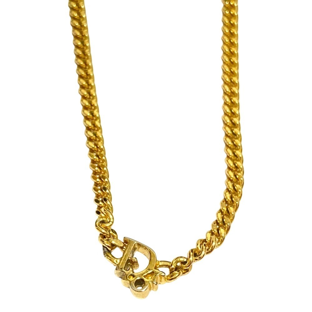 Christian Dior Logo Chain Necklace, Gold Color, Women's